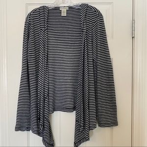 Striped hooded cardigan